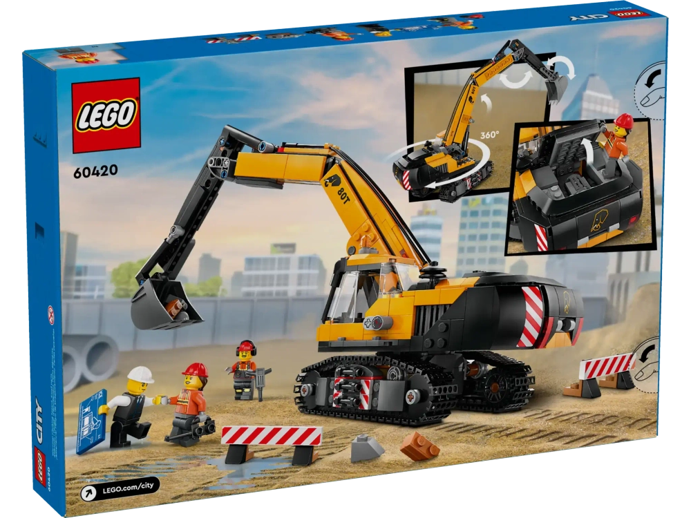 Конструктор LEGO City 60420 Желтый строительный экскаватор
