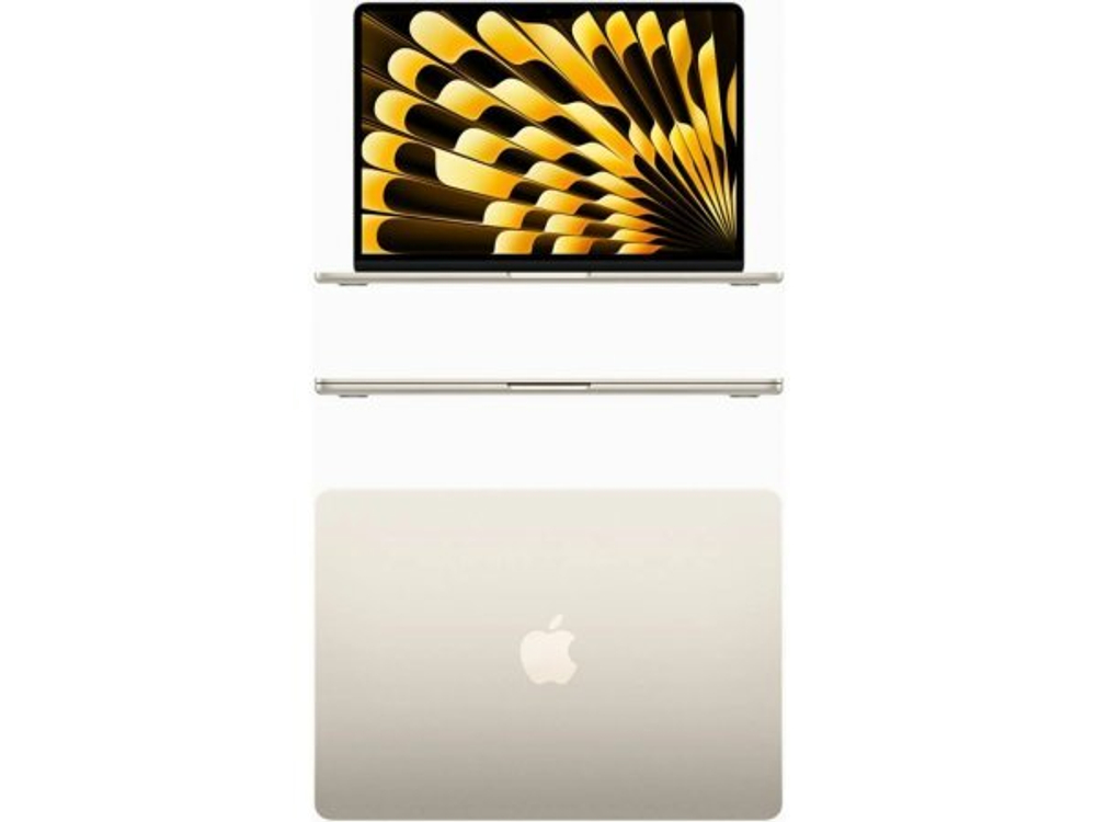 15.3 Ноутбук Apple MacBook Air 15 2023 2880x1864, Apple M2, RAM 8 ГБ, SSD 256 ГБ, Apple graphics 10-core, macOS, MQKU3, Starlight, английская раскладка