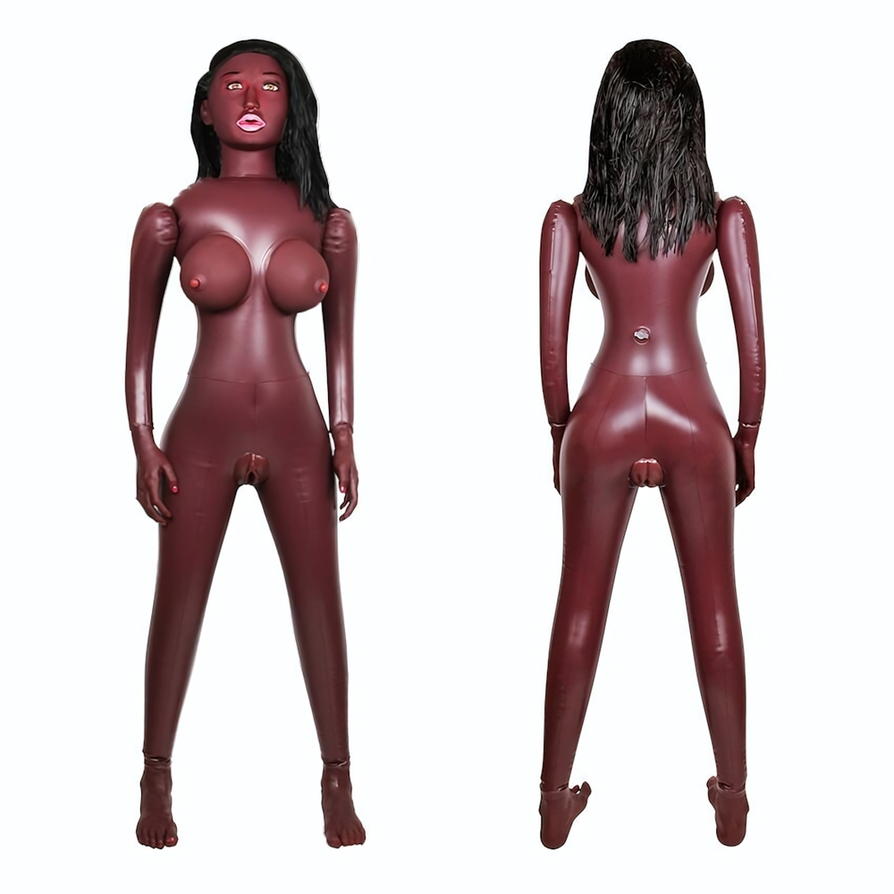 Темнокожая надувная секс-кукла с вибрацией Лионелла (Цвет: коричневый)