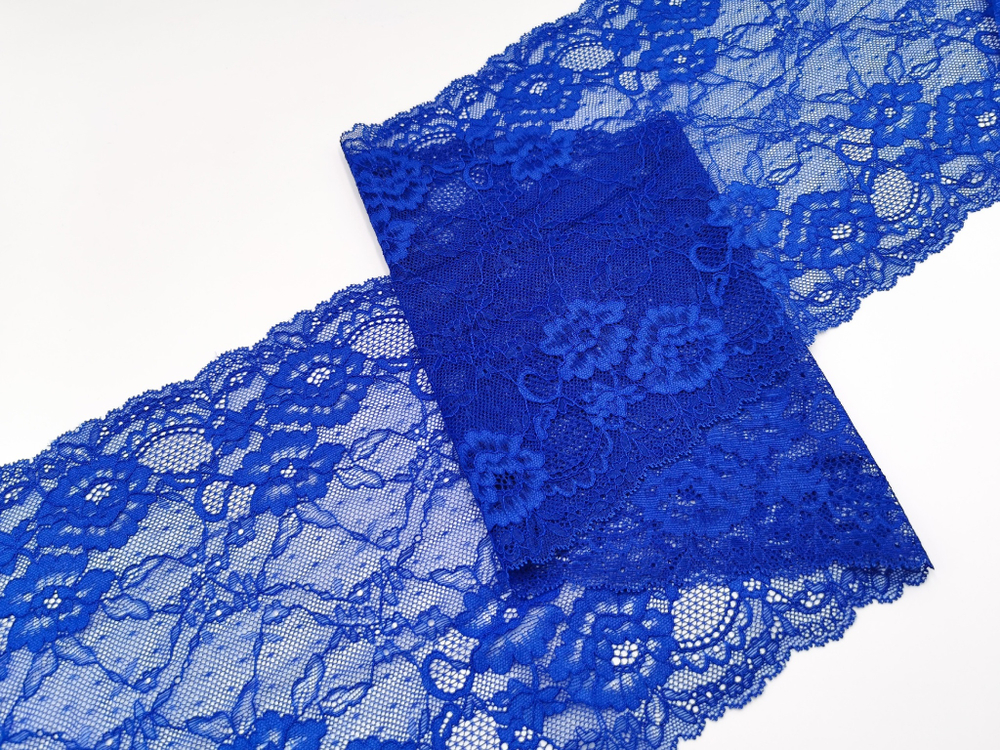 Эластичное кружево, ОПТ, 22 см, синий, (Арт: EK-2147), м
