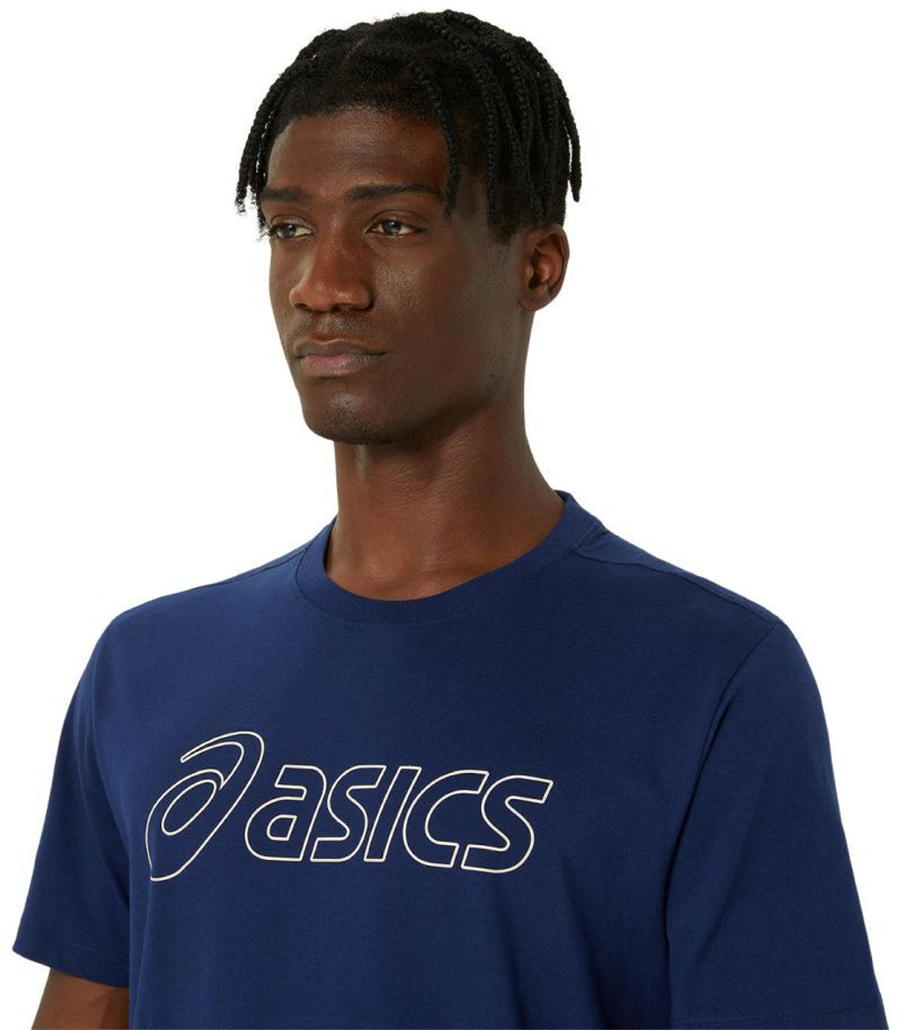 Мужская теннисная футболка Asics Logo Short Sleeve T-Shirt - небесный