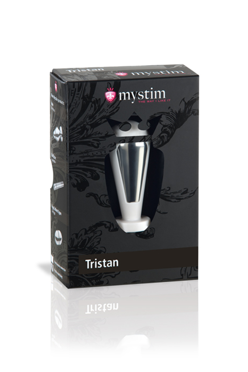 Анальная пробка Mystim Tristan, электростимуляция, пластик, белый, 7,5 см,  3 см