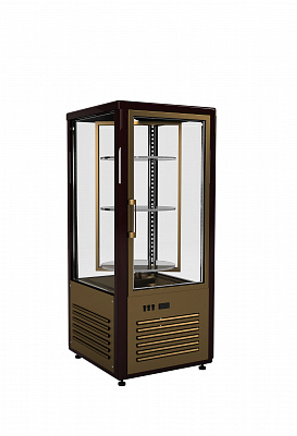 Кондитерская витрина Carboma Latium D4 VM 120-2 (R120Cвр Люкс коричнево-золотой, 1/2, INOX)