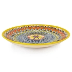 Ляган Риштанская Керамика 32 см. плоский, цвет жёлтый