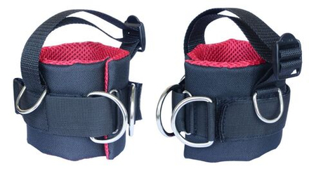 Манжета силовая на ногу Rekoy FG023 для тяги в тренажере, фиксация на стопе, красный, 2 шт