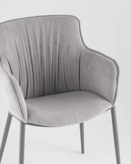 Стул Твигги велюр серый, каркас серый