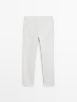 Massimo Dutti Джинсы Slim fit с эффектом джинсовой ткани, белый
