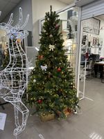 Елка с гирляндой "Рождественская" (Литая хвоя) 180 см / 1,8 м