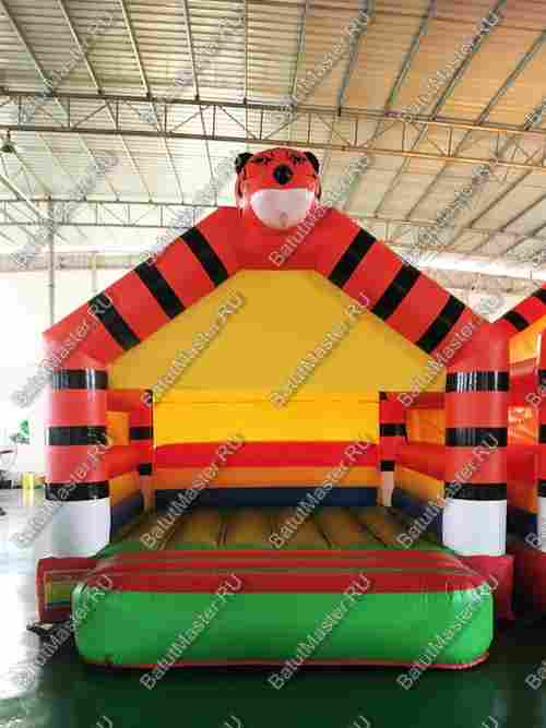 Детский надувной батут "Тигр на прогулке" с крышей 4*4*3,5 м