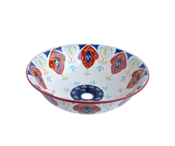 Раковина-чаша Bronze de Luxe Козетта с Тюльпаном на столешницу с декором, 420х420х130