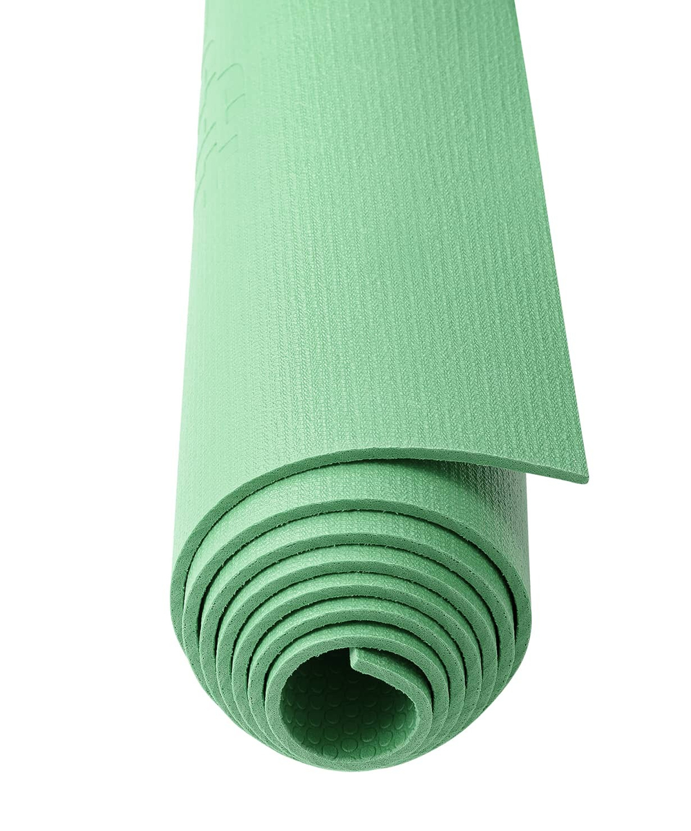 Коврик для йоги и фитнеса высокой плотности FM-103 PVC HD, 183x61x0,4 см, зеленый чай
