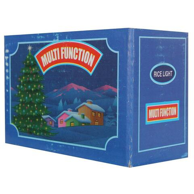 Электрогирлянда м/лампы цвет, 100 ламп, 5м, 8 р.миг., зелен. провод,кор