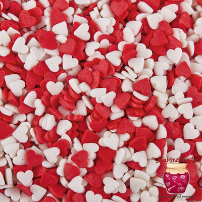 Посыпка "Сердечки красно-белые" мини, 75 гр.