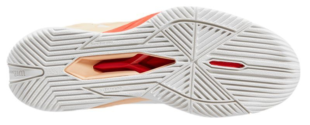 Женские Кроссовки теннисные Wilson Rush Pro 4.0 - white/peach parfait/infrared