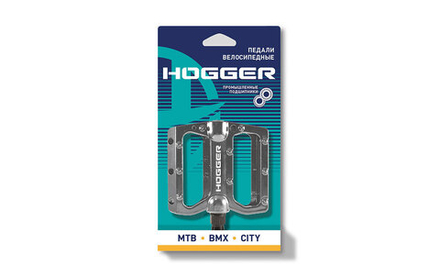 Педали HOGGER PLATFORM алюминиевые, 110x105мм, резьба 9/16", со сменными шипами, промпод., серые