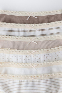 ZARA НАБОР ИЗ ШЕСТИ ТРУСОВ С ПРИНТОМ, РЫЖЕВАТО-КОРИЧНЕВЫЙ