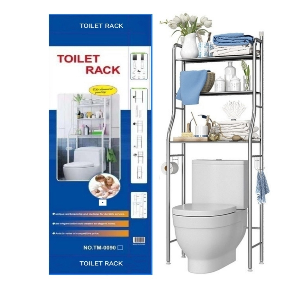 Стеллаж, этажерка, напольная полка над стиральной машиной и унитазом "Washing machine rack / Toilet rack" (сталь)