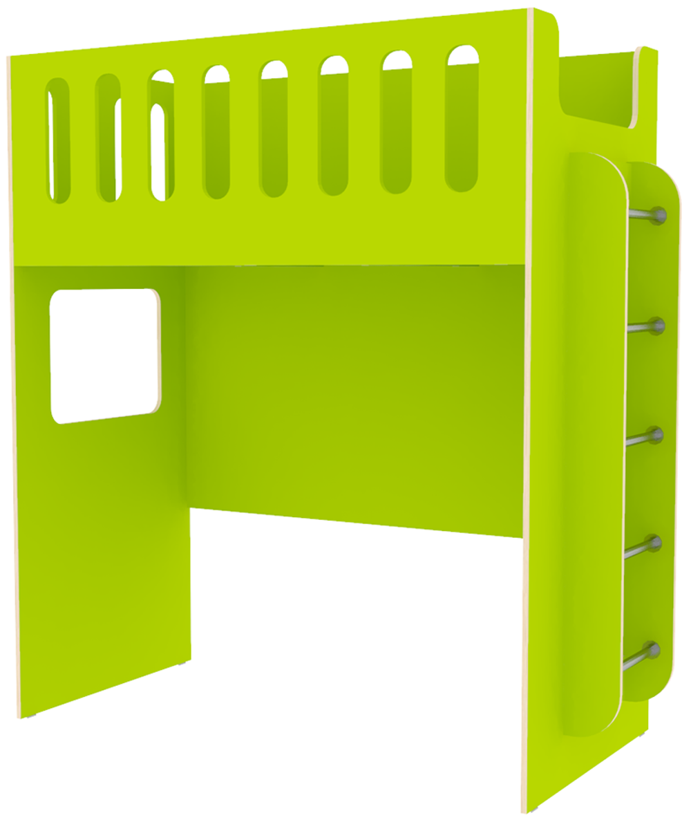Кровать-чердак КарИВи с нишей ДС-27 80x160 Лайм