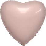 Шар (19''/48 см) Сердце, Пыльная роза, 1 шт.