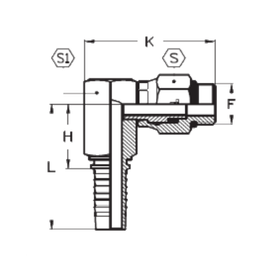 Фитинг DN 12 SAE J516 (Ш) 7/8 (90) (поворотный)