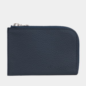 Мини-кошелек Aven из кожи теленка синего цвета