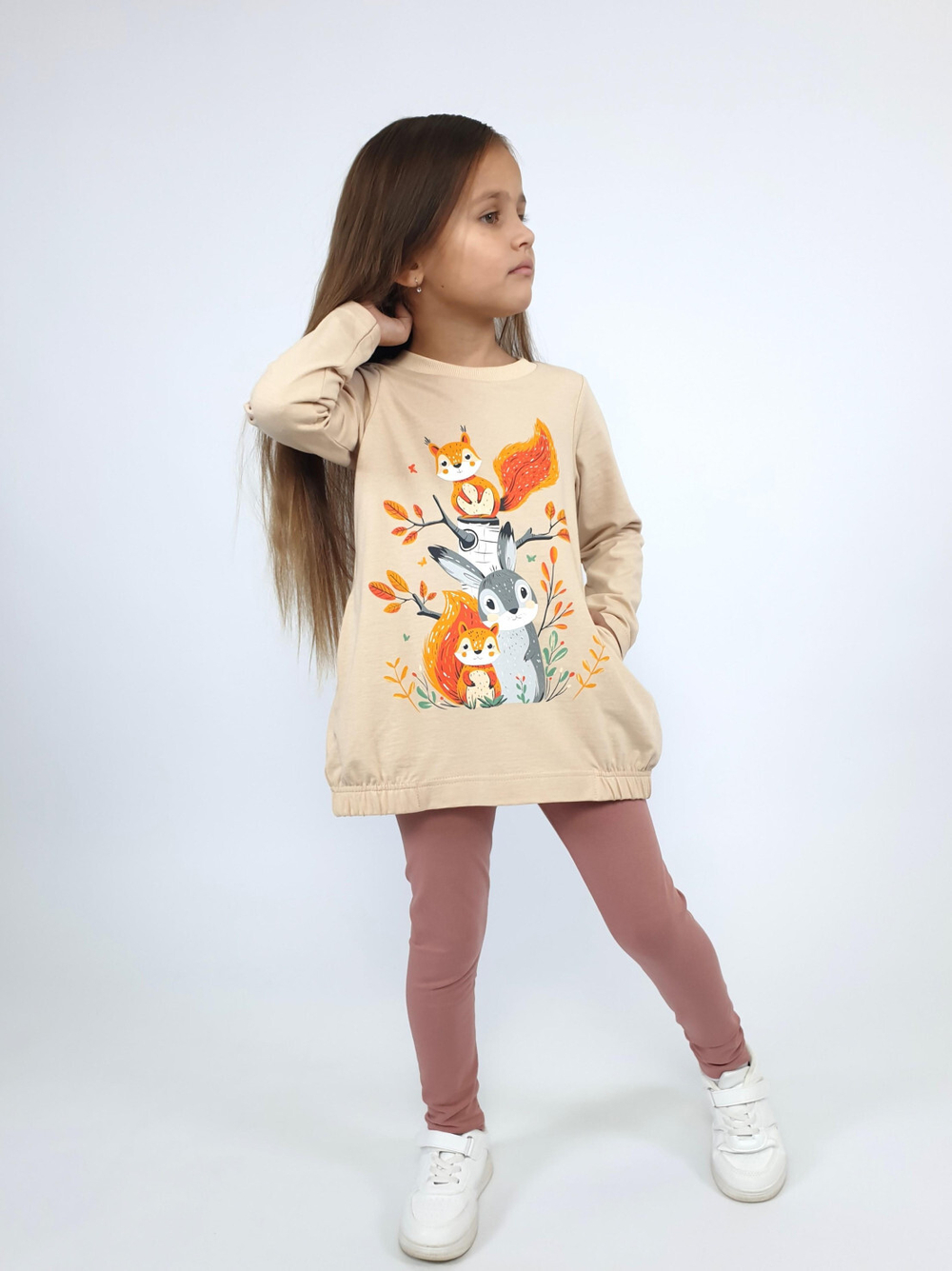 022-01-5 Комплект для девочки (джемпер+ лосины)