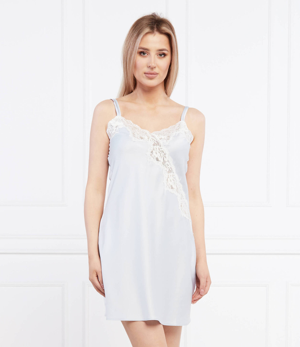 сатиновая ночная рубашка LAUREN RALPH LAUREN - голубой(ILN31684)
