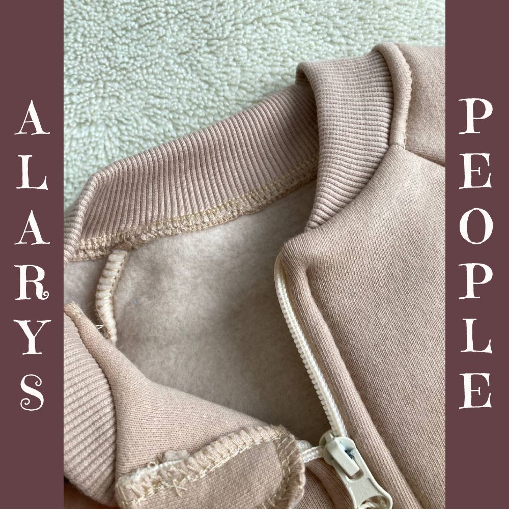 Комбинезон с начесом однотонный бежевый для новорожденных и детей до 1 года, ALARYSPEOPLE