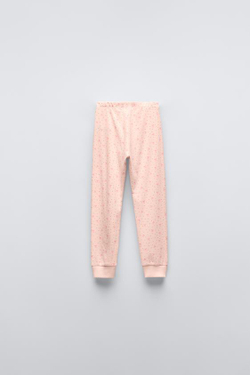 ZARA ПИЖАМА В РУБЧИК С ЛЕНТАМИ, РОЗОВЫЙ