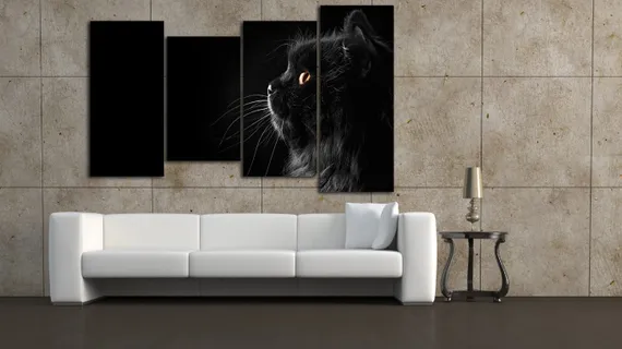 Модульная картина "Черный кот"