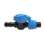 Кран с переходом трубка 16мм - капельная лента, плоская ручка, GP