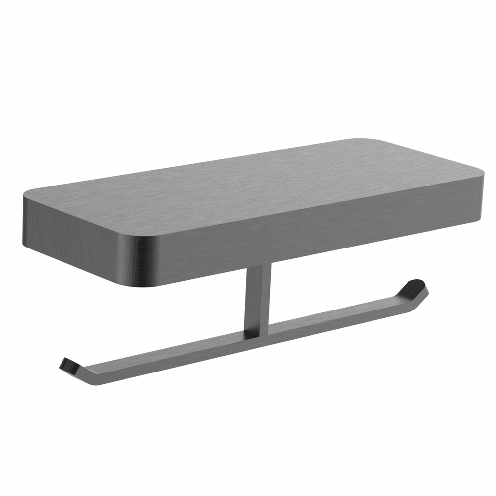 Двойной держатель для туалетной бумаги с полкой WONZON & WOGHAND LOTTE, Темный графит (WW-8356-BGM)