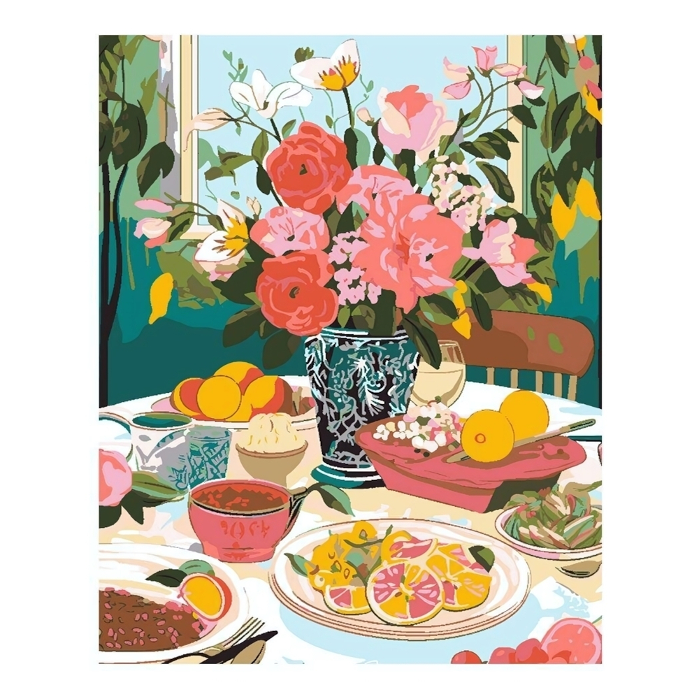 Картина по номерам 40*50см "Завтрак" (Lori)