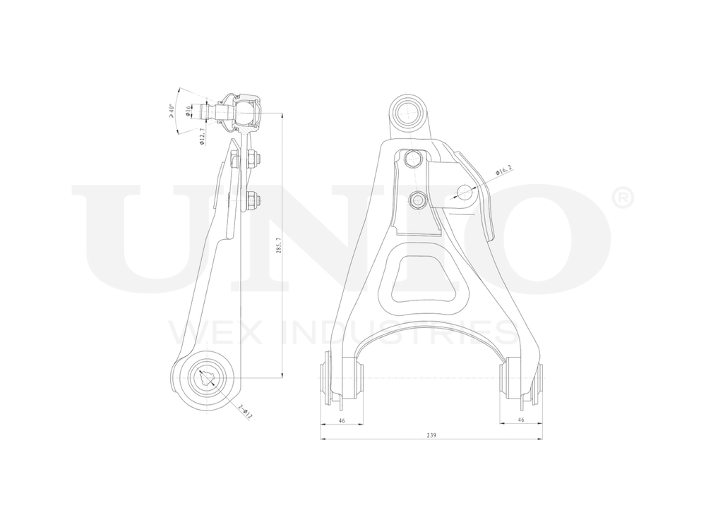 Рычаг подвески поперечный передний нижний правый UNIO SSP-40011