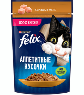 Феликс Аппетитные кусочки Курица в желе 75гр.