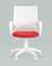 Кресло офисное Topchairs ST-BASIC-W спинка белая сетка сиденье красная ткань крестовина белый пластик