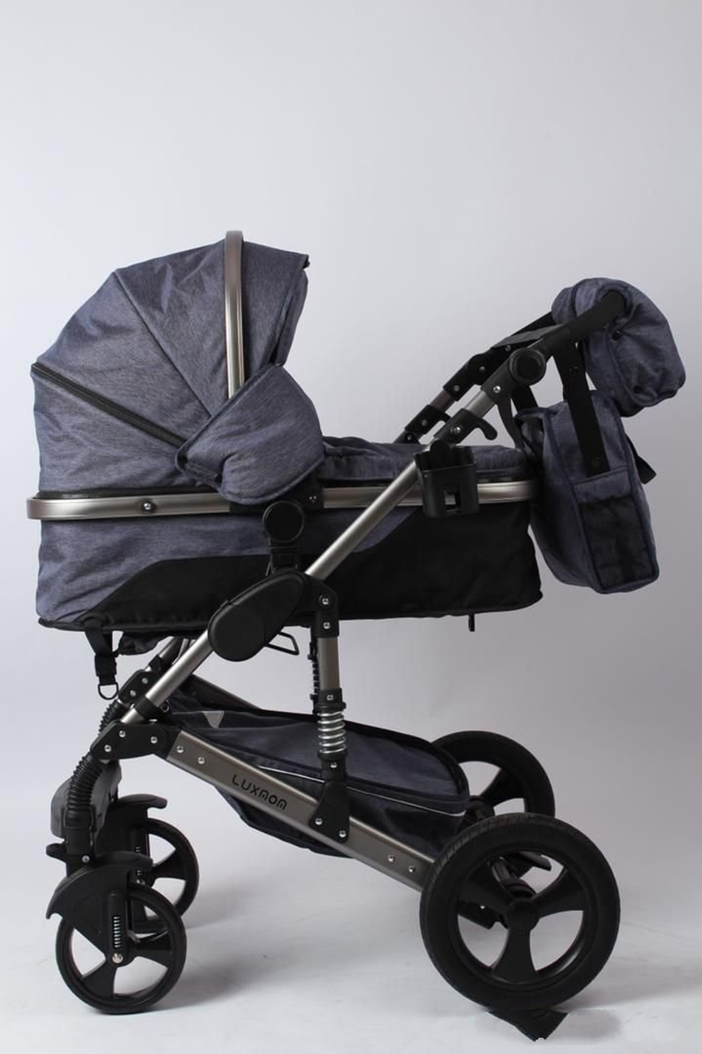 Детская коляска 3в1 LUXMOM 555 Джинсовый текстиль