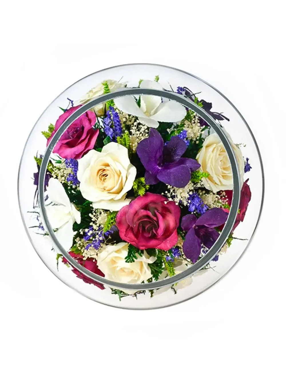 натуральные цветы в стекле, вакуум 08.30