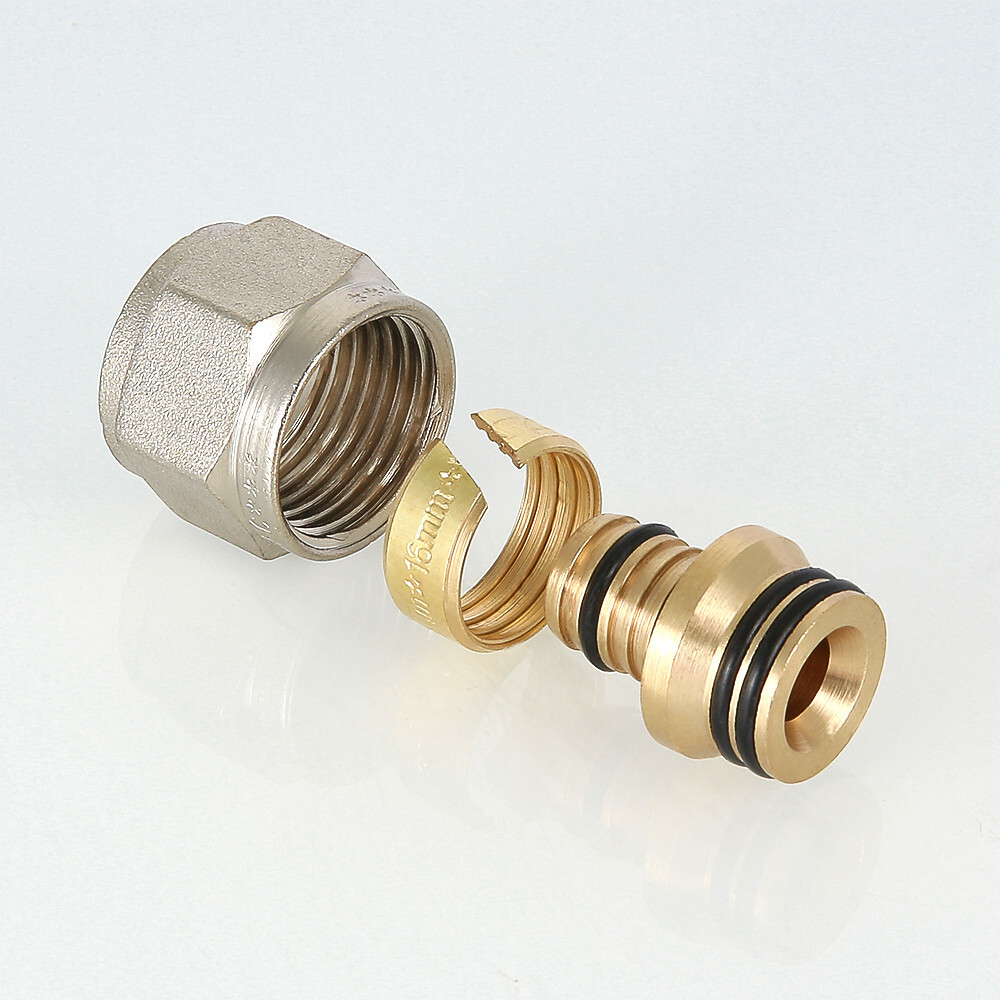 Фитинг коллекторный обжимной для металлополимерной трубы  16 (2,0) мм x 1/2"