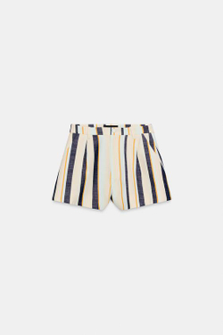 ZARA ШОРТЫ В ПОЛОСКУ СО СКЛАДКАМИ — ZW COLLECTION, РАЗНОЦВЕТНЫЙ