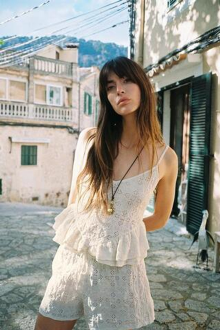 ZARA ШОРТЫ С ВЫШИВКОЙ, ЭКРЮ