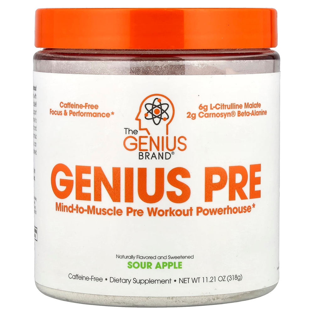 The Genius Brand, Genius Pre, кислое яблоко, 315 г (11,11 унции)
