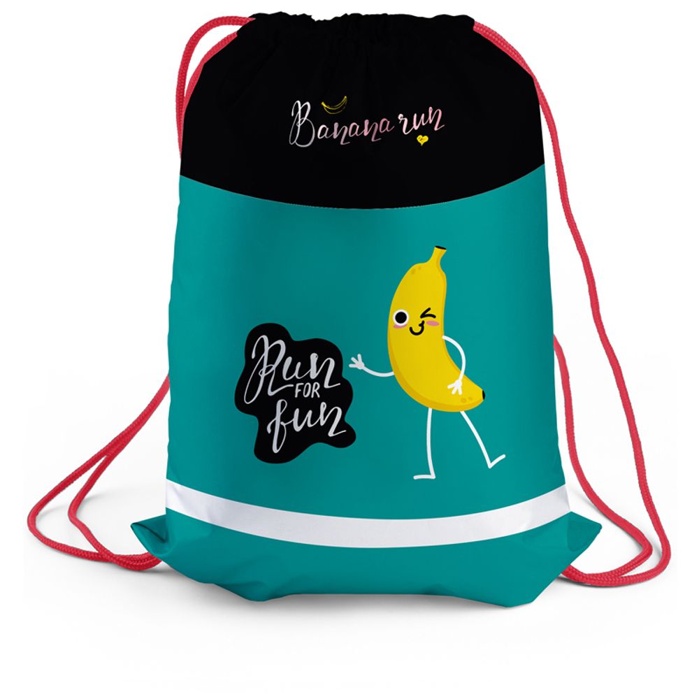 Мешок для обуви 1 отделение, Berlingo Run for fun 46х36см, сеточка, светоот.лента