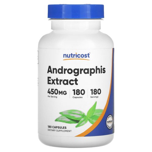 Nutricost, экстракт андрографиса, 450 мг, 180 капсул