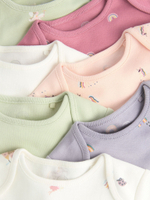 Боди с коротким рукавом для малышей Next N95-289, 7 шт., Белый, Розовый, Салатовый