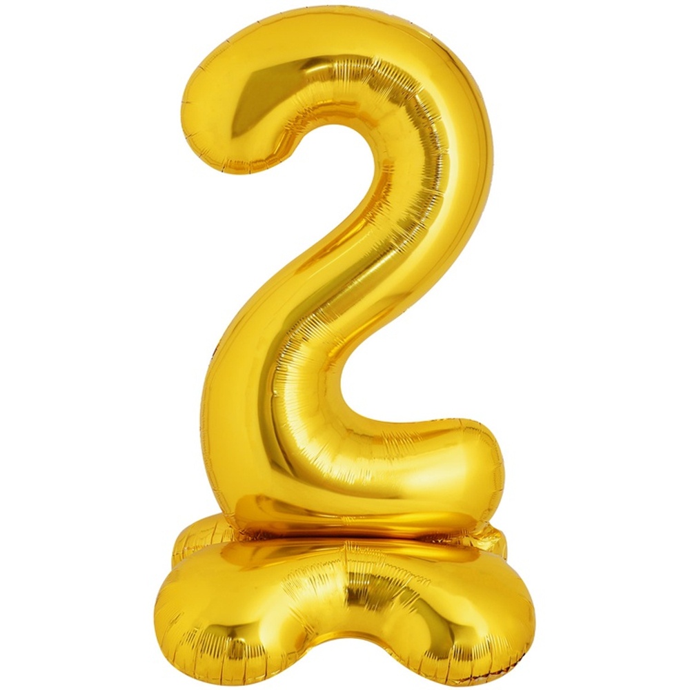Шар фольгированный Цифра 2 127 см (Золотой)
