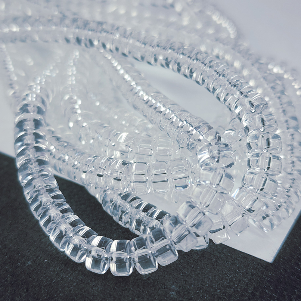 Бусины шайбы, рондель, хрусталь, лэмпворк, стекло, р-р 6мм, цена за набор 10 шт