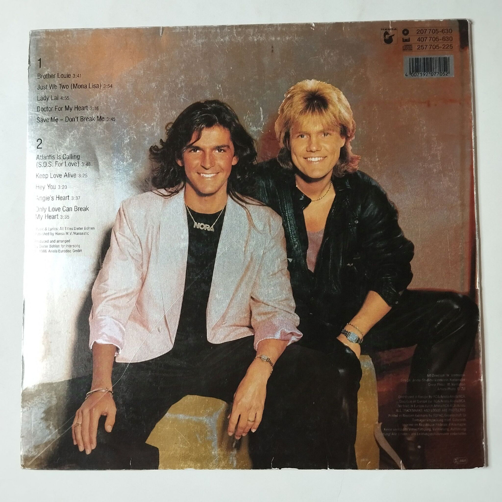 Винтажная виниловая пластинка LP Modern Talking Ready For Romance (The 3rd Album) (Germany 1986) Doctor For My Heart
