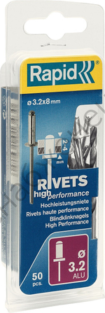 RAPID 3.2х8 мм, 50 шт, Алюминиевая заклепка (5000383)