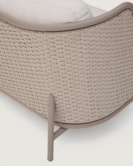 Уличный 3-местный диван Sedalis из алюминия и веревки серого цвета 210 см